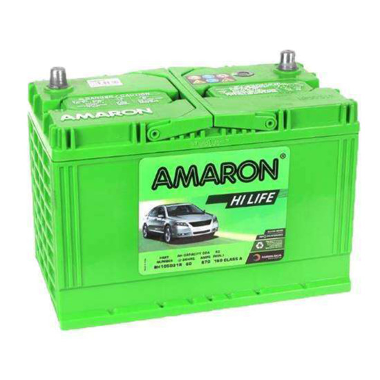 Amaron - 105D31R Right Terminal 12V 80AH JIS - New Car Battery