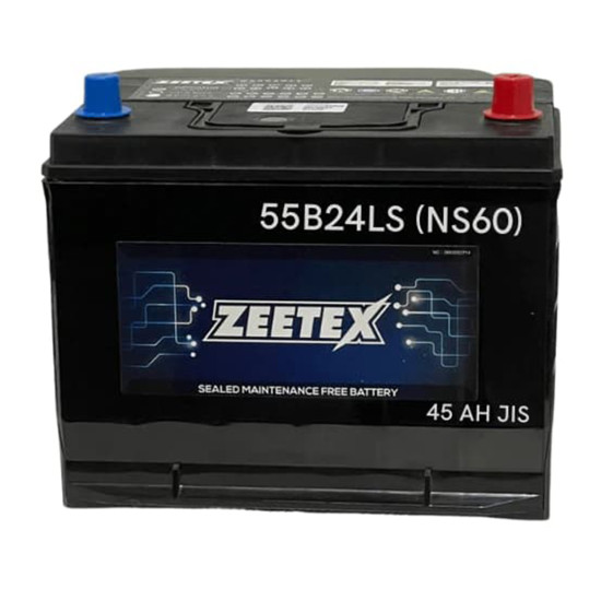 Zeetex - 55B24LS (NS60) 12V JIS 45AH - New Car Battery