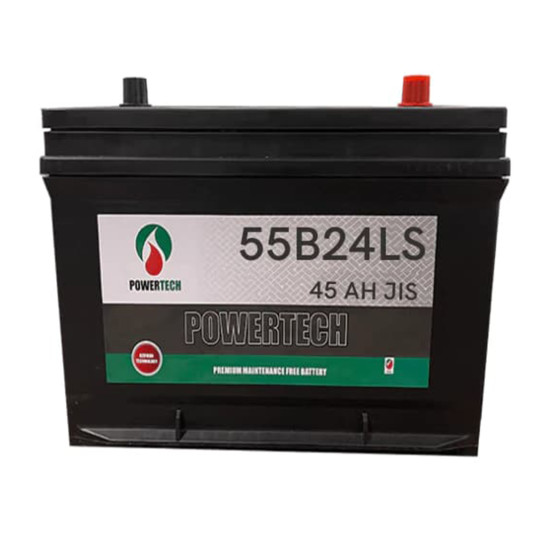 Powertech - 55B24LS (NS60) 12V 45 AH JIS - New Car Battery