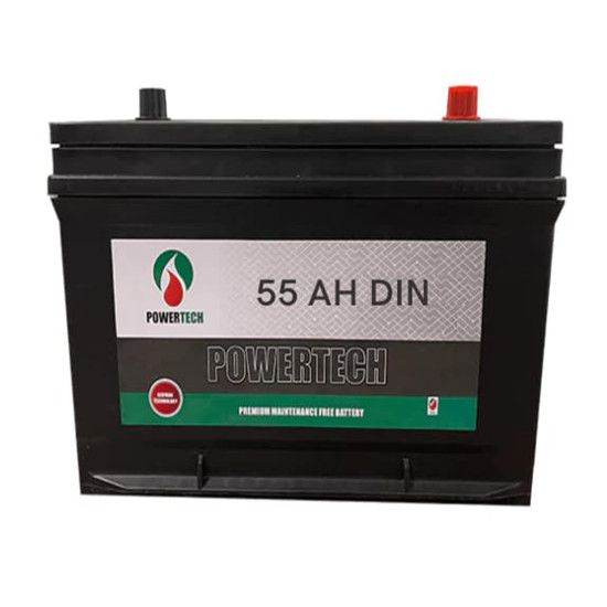 Powertech 12V 55 AH DIN - New Car Battery